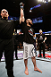 STOCKHOLM, SWEDEN - APRIL 06:  Adlan Amagov reacts after defeating Chris Spang in their welterweight fight at the Ericsson Globe Arena on April 6, 2013 in Stockholm, Sweden.  (Photo by Josh Hedges/Zuffa LLC/Zuffa LLC via Getty Images)