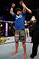 STOCKHOLM, SWEDEN - APRIL 06:  Ross Pearson reacts after defeating Ryan Couture in their lightweight fight at the Ericsson Globe Arena on April 6, 2013 in Stockholm, Sweden.  (Photo by Josh Hedges/Zuffa LLC/Zuffa LLC via Getty Images)