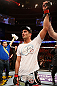 STOCKHOLM, SWEDEN - APRIL 06:  Gegard Mousasi reacts after defeating Ilir Latifi in their light heavyweight fight at the Ericsson Globe Arena on April 6, 2013 in Stockholm, Sweden.  (Photo by Josh Hedges/Zuffa LLC/Zuffa LLC via Getty Images)