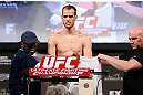 LAS VEGAS, NV - APRIL 12: Cole Miller weighs in during the TUF 17 Finale weigh-in at the Hollywood Theatre at the MGM Grand Hotel/Casino on April 12, 2013 in Las Vegas, Nevada. (Photo by Josh Hedges/Zuffa LLC/Zuffa LLC via Getty Images)