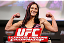 LAS VEGAS, NV - APRIL 12: Cat Zingano weighs in during the TUF 17 Finale weigh-in at the Hollywood Theatre at the MGM Grand Hotel/Casino on April 12, 2013 in Las Vegas, Nevada. (Photo by Josh Hedges/Zuffa LLC/Zuffa LLC via Getty Images)