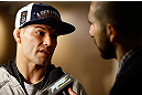 SAN JOSE, CA - APRIL 18:  Josh Thomson conducts interviews during media day ahead of the UFC on FOX event at HP Pavilion on April 18, 2013 in San Jose, California.  (Photo by Josh Hedges/Zuffa LLC/Zuffa LLC via Getty Images)