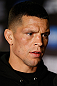 SAN JOSE, CA - APRIL 18:   Nate Diaz conducts interviews during media day ahead of the UFC on FOX event at HP Pavilion on April 18, 2013 in San Jose, California.  (Photo by Josh Hedges/Zuffa LLC/Zuffa LLC via Getty Images)