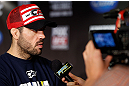 SAN JOSE, CA - APRIL 18:  Matt Brown conducts interviews during media day ahead of the UFC on FOX event at HP Pavilion on April 18, 2013 in San Jose, California.  (Photo by Josh Hedges/Zuffa LLC/Zuffa LLC via Getty Images)