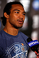 SAN JOSE, CA - APRIL 18:  Benson Henderson conducts interviews during media day ahead of the UFC on FOX event at HP Pavilion on April 18, 2013 in San Jose, California.  (Photo by Josh Hedges/Zuffa LLC/Zuffa LLC via Getty Images)