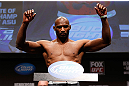 SAN JOSE, CA - APRIL 19:  Clifford Starks weighs in  during the UFC on FOX weigh-in at the California Theatre on April 19, 2013 in San Jose, California.  (Photo by Josh Hedges/Zuffa LLC/Zuffa LLC via Getty Images)