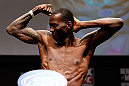 SAN JOSE, CA - APRIL 19:   Anthony Njokuani weighs in during the UFC on FOX weigh-in at the California Theatre on April 19, 2013 in San Jose, California.  (Photo by Josh Hedges/Zuffa LLC/Zuffa LLC via Getty Images)