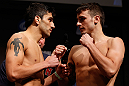 SAN JOSE, CA - APRIL 19:   (L-R) Opponents Ramsey Nijem and Myles Jury face off during the UFC on FOX weigh-in at the California Theatre on April 19, 2013 in San Jose, California.  (Photo by Josh Hedges/Zuffa LLC/Zuffa LLC via Getty Images)