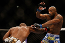 SAN JOSE, CA - APRIL 20:   (L-R) Clifford Starks punches Yoel Romero in their middleweight bout during the UFC on FOX event during the UFC on FOX event at the HP Pavilion on April 20, 2013 in San Jose, California.  (Photo by Josh Hedges/Zuffa LLC/Zuffa LLC via Getty Images)  *** Local Caption *** Clifford Starks; Yoel Romero