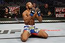 SAN JOSE, CA - APRIL 20:   Yoel Romero reacts to his victory over Clifford Starks in their middleweight bout during the UFC on FOX event at the HP Pavilion on April 20, 2013 in San Jose, California.  (Photo by Ezra Shaw/Zuffa LLC/Zuffa LLC via Getty Images)  *** Local Caption *** Clifford Starks; Yoel Romero