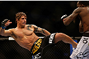 SAN JOSE, CA - APRIL 20:   (L-R) Roger Bowling kicks Anthony Njokuani in their lightweight bout during the UFC on FOX event during the UFC on FOX event at the HP Pavilion on April 20, 2013 in San Jose, California.  (Photo by Josh Hedges/Zuffa LLC/Zuffa LLC via Getty Images)  *** Local Caption *** Anthony Njokuani; Roger Bowling