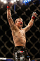 SAN JOSE, CA - APRIL 20:   T.J. Dillashaw reacts to his victory over Hugo Viana in their bantamweight bout during the UFC on FOX event during the UFC on FOX event at the HP Pavilion on April 20, 2013 in San Jose, California.  (Photo by Josh Hedges/Zuffa LLC/Zuffa LLC via Getty Images)  *** Local Caption *** T.J. Dillashaw; Hugo Viana