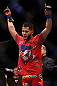 SAN JOSE, CA - APRIL 20:   Jorge Masvidal reacts to his victory over Tim Means in their lightweight bout during the UFC on FOX event during the UFC on FOX event at the HP Pavilion on April 20, 2013 in San Jose, California.  (Photo by Josh Hedges/Zuffa LLC/Zuffa LLC via Getty Images)  *** Local Caption *** Tim Means; Jorge Masvidal