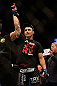 SAN JOSE, CA - APRIL 20:   Myles Jury reacts to his victory over Ramsey Nijem in their lightweight bout during the UFC on FOX event at the HP Pavilion on April 20, 2013 in San Jose, California.  (Photo by Ezra Shaw/Zuffa LLC/Zuffa LLC via Getty Images)  *** Local Caption *** Ramsey Nijem; Myles Jury