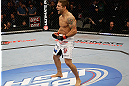 SAN JOSE, CA - APRIL 20:   Chad Mendes reacts to his victory over Darren Elkins in their featherweight bout during the UFC on FOX event at the HP Pavilion on April 20, 2013 in San Jose, California.  (Photo by Ezra Shaw/Zuffa LLC/Zuffa LLC via Getty Images)  *** Local Caption *** Chad Mendes; Darren Elkins