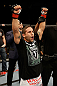 SAN JOSE, CA - APRIL 20:   Chad Mendes reacts to his victory over Darren Elkins in their featherweight bout during the UFC on FOX event at the HP Pavilion on April 20, 2013 in San Jose, California.  (Photo by Ezra Shaw/Zuffa LLC/Zuffa LLC via Getty Images)  *** Local Caption *** Chad Mendes; Darren Elkins
