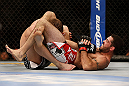 SAN JOSE, CA - APRIL 20:   (R-L) Matt Brown attempts to submit Jordan Mein in their welterweight bout during the UFC on FOX event during the UFC on FOX event at the HP Pavilion on April 20, 2013 in San Jose, California.  (Photo by Josh Hedges/Zuffa LLC/Zuffa LLC via Getty Images)  *** Local Caption *** Matt Brown; Jordan Mein