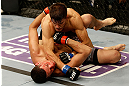 SAN JOSE, CA - APRIL 20:   Josh Thomson (top) punches Nate Diaz in their lightweight bout during the UFC on FOX event at the HP Pavilion on April 20, 2013 in San Jose, California.  (Photo by Ezra Shaw/Zuffa LLC/Zuffa LLC via Getty Images)  *** Local Caption *** Nate Diaz; Josh Thomson