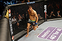 SAN JOSE, CA - APRIL 20:   Josh Thomson reacts to his victory over Nate Diaz in their lightweight bout during the UFC on FOX event at the HP Pavilion on April 20, 2013 in San Jose, California.  (Photo by Ezra Shaw/Zuffa LLC/Zuffa LLC via Getty Images)  *** Local Caption *** Nate Diaz; Josh Thomson