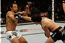 SAN JOSE, CA - APRIL 20:   (R-L) Gilbert Melendez punches Benson Henderson in their lightweight championship bout during the UFC on FOX event at the HP Pavilion on April 20, 2013 in San Jose, California.  (Photo by Ezra Shaw/Zuffa LLC/Zuffa LLC via Getty Images)  *** Local Caption *** Benson Henderson; Gilbert Melendez