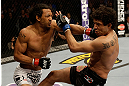 SAN JOSE, CA - APRIL 20:   (L-R) Benson Henderson punches Gilbert Melendez in their lightweight championship bout during the UFC on FOX event at the HP Pavilion on April 20, 2013 in San Jose, California.  (Photo by Ezra Shaw/Zuffa LLC/Zuffa LLC via Getty Images)  *** Local Caption *** Benson Henderson; Gilbert Melendez
