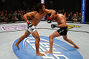 SAN JOSE, CA - APRIL 20:   (L-R) Benson Henderson elbows Gilbert Melendez in their lightweight championship bout during the UFC on FOX event during the UFC on FOX event at the HP Pavilion on April 20, 2013 in San Jose, California.  (Photo by Josh Hedges/Zuffa LLC/Zuffa LLC via Getty Images)  *** Local Caption *** Benson Henderson; Gilbert Melendez