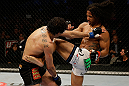SAN JOSE, CA - APRIL 20:   (R-L) Benson Henderson kicks Gilbert Melendez in their lightweight championship bout during the UFC on FOX event at the HP Pavilion on April 20, 2013 in San Jose, California.  (Photo by Ezra Shaw/Zuffa LLC/Zuffa LLC via Getty Images)  *** Local Caption *** Benson Henderson; Gilbert Melendez