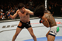 SAN JOSE, CA - APRIL 20:   (L-R) Gilbert Melendez punches Benson Henderson in their lightweight championship bout during the UFC on FOX event at the HP Pavilion on April 20, 2013 in San Jose, California.  (Photo by Ezra Shaw/Zuffa LLC/Zuffa LLC via Getty Images)  *** Local Caption *** Benson Henderson; Gilbert Melendez