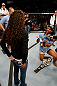 SAN JOSE, CA - APRIL 20:   Benson Henderson (right) proposes to his girlfriend Maria Magana (left) during the UFC on FOX event during the UFC on FOX event at the HP Pavilion on April 20, 2013 in San Jose, California.  (Photo by Josh Hedges/Zuffa LLC/Zuffa LLC via Getty Images)  *** Local Caption *** Benson Henderson; Maria Magana
