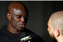 NEW YORK, NY - APRIL 25:   Cheick Kongo interacts with media during UFC 159 media day at The Theater at Madison Square Garden on April 25, 2013 in New York City.  (Photo by Josh Hedges/Zuffa LLC/Zuffa LLC via Getty Images)