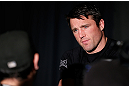 NEW YORK, NY - APRIL 25:   Chael Sonnen interacts with media during UFC 159 media day at The Theater at Madison Square Garden on April 25, 2013 in New York City.  (Photo by Josh Hedges/Zuffa LLC/Zuffa LLC via Getty Images)