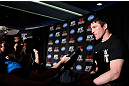 NEW YORK, NY - APRIL 25:   Chael Sonnen interacts with media during UFC 159 media day at The Theater at Madison Square Garden on April 25, 2013 in New York City.  (Photo by Josh Hedges/Zuffa LLC/Zuffa LLC via Getty Images)