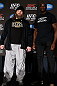 NEW YORK, NY - APRIL 25:   (L-R) Opponents Roy Nelson and Cheick Kongo pose for photos during UFC 159 media day at The Theater at Madison Square Garden on April 25, 2013 in New York City.  (Photo by Josh Hedges/Zuffa LLC/Zuffa LLC via Getty Images)