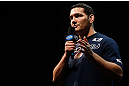 NEWARK, NJ - APRIL 26:   Chris Weidman interacts with fans during a Q&A session before the UFC 159 weigh-in event at the Prudential Center on April 26, 2013 in Newark, New Jersey.  (Photo by Josh Hedges/Zuffa LLC/Zuffa LLC via Getty Images)