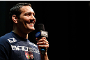NEWARK, NJ - APRIL 26:   Chris Weidman interacts with fans during a Q&A session before the UFC 159 weigh-in event at the Prudential Center on April 26, 2013 in Newark, New Jersey.  (Photo by Josh Hedges/Zuffa LLC/Zuffa LLC via Getty Images)