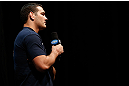 NEWARK, NJ - APRIL 26:   Chris Weidman interacts with fans during a Q&A session before the UFC 159 weigh-in event at the Prudential Center on April 26, 2013 in Newark, New Jersey.  (Photo by Josh Hedges/Zuffa LLC/Zuffa LLC via Getty Images)