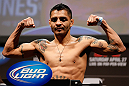 NEWARK, NJ - APRIL 26:   Leonard Garcia weighs in during the UFC 159 weigh-in event at the Prudential Center on April 26, 2013 in Newark, New Jersey.  (Photo by Josh Hedges/Zuffa LLC/Zuffa LLC via Getty Images)