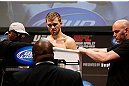NEWARK, NJ - APRIL 26:   Bryan Caraway weighs in during the UFC 159 weigh-in event at the Prudential Center on April 26, 2013 in Newark, New Jersey.  (Photo by Josh Hedges/Zuffa LLC/Zuffa LLC via Getty Images)