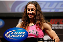 NEWARK, NJ - APRIL 26:   Sara McMann weighs in during the UFC 159 weigh-in event at the Prudential Center on April 26, 2013 in Newark, New Jersey.  (Photo by Josh Hedges/Zuffa LLC/Zuffa LLC via Getty Images)