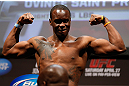 NEWARK, NJ - APRIL 26:   Ovince Saint Preux weighs in during the UFC 159 weigh-in event at the Prudential Center on April 26, 2013 in Newark, New Jersey.  (Photo by Josh Hedges/Zuffa LLC/Zuffa LLC via Getty Images)