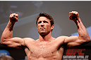 NEWARK, NJ - APRIL 26:   Chael Sonnen weighs in during the UFC 159 weigh-in event at the Prudential Center on April 26, 2013 in Newark, New Jersey.  (Photo by Josh Hedges/Zuffa LLC/Zuffa LLC via Getty Images)