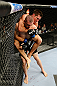 NEWARK, NJ - APRIL 27:  Steven Siler (top) battles against Kurt Holobaugh (bottom) in their featherweight bout during the UFC 159 event at the Prudential Center on April 27, 2013 in Newark, New Jersey.  (Photo by Al Bello/Zuffa LLC/Zuffa LLC Via Getty Images)
