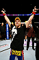 NEWARK, NJ - APRIL 27:  Bryan Caraway celebrates winning by submission (guillotine choke) against Johnny Bedford in their bantamweight bout during the UFC 159 event at the Prudential Center on April 27, 2013 in Newark, New Jersey.  (Photo by Al Bello/Zuffa LLC/Zuffa LLC Via Getty Images)