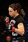 NEWARK, NJ - APRIL 27:  Sara McMann walks to the center of the octagon to fight against Sheila Gaff in their women's bantamweight bout during the UFC 159 event at the Prudential Center on April 27, 2013 in Newark, New Jersey.  (Photo by Al Bello/Zuffa LLC/Zuffa LLC Via Getty Images)