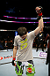 NEWARK, NJ - APRIL 27: Rustam Khabilov of Russia is announced winner by TKO (Thumb Injury) against Yancy Medeiros after their lightweight bout during the UFC 159 event at the Prudential Center on April 27, 2013 in Newark, New Jersey.  (Photo by Al Bello/Zuffa LLC/Zuffa LLC Via Getty Images)