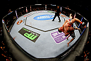 NEWARK, NJ - APRIL 27: Pat Healy (L) throws Jim Miller (R) in their lightweight bout during the UFC 159 event at the Prudential Center on April 27, 2013 in Newark, New Jersey.  (Photo by Al Bello/Zuffa LLC/Zuffa LLC Via Getty Images)