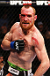 NEWARK, NJ - APRIL 27:  Pat Healy celebrates defeating Jim Miller by Technical Submission (Rear-Naked Choke) in their lightweight bout during the UFC 159 event at the Prudential Center on April 27, 2013 in Newark, New Jersey.  (Photo by Al Bello/Zuffa LLC/Zuffa LLC Via Getty Images)