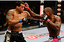 NEWARK, NJ - APRIL 27:  (L-R) Vinny Magalhaes exchanges punches with Phil Davis in their light heavyweight bout during the UFC 159 event at the Prudential Center on April 27, 2013 in Newark, New Jersey.  (Photo by Al Bello/Zuffa LLC/Zuffa LLC Via Getty Images)