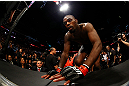 NEWARK, NJ - APRIL 27:  Jon Jones enters the octagon before fighting against Chael Sonnen in their light heavyweight championship bout during the UFC 159 event at the Prudential Center on April 27, 2013 in Newark, New Jersey.  (Photo by Al Bello/Zuffa LLC/Zuffa LLC Via Getty Images)