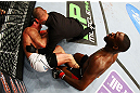 NEWARK, NJ - APRIL 27: Referee Keith Peterson ends the fight after Jon Jones knocked out Chael Sonnen to win their light heavyweight championship bout during the UFC 159 event at the Prudential Center on April 27, 2013 in Newark, New Jersey.  (Photo by Al Bello/Zuffa LLC/Zuffa LLC Via Getty Images)